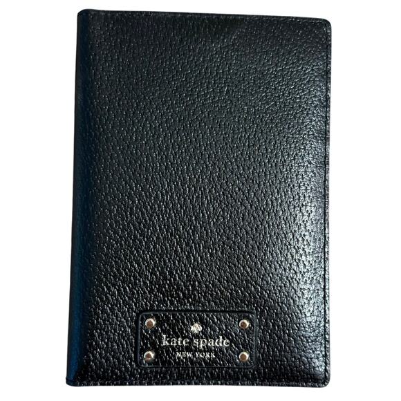 kate spade Accessories - Kate Spade Passport Holder Pebbled Leather Cardholder Embossed Travel Black